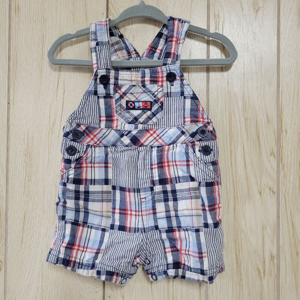Little Me Plaid Overalls
